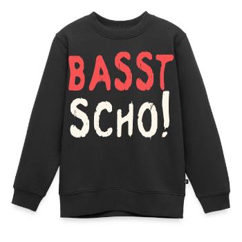 Basst scho rot baige text - Kinder Premium Organic Sweatshirt - Schwarz - Vorne - AI Model Kid Female (0cm)