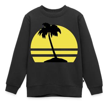 Île Palm - Sweat Premium enfant bio - noir - Devant - AI Model Kid Female (0cm)