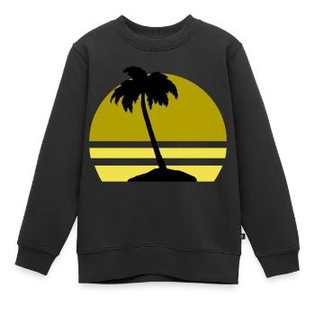Île Palm - Sweat Premium enfant bio - noir - Devant - AI Model Kid Female (0cm)