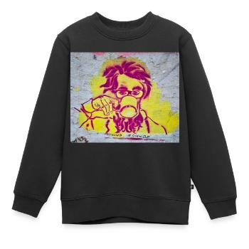 Art urbain - Sweat Premium enfant bio - noir - Devant - AI Model Kid Female (0cm)