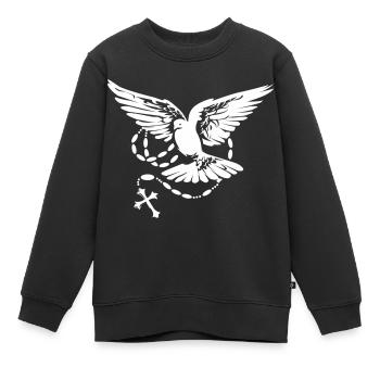 taube heiliger geist - Kinder Premium Organic Sweatshirt - Schwarz - Vorne - AI Model Kid Female (0cm)