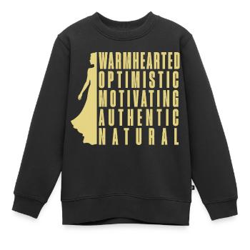 Femme merveilleuse - Sweat Premium enfant bio - noir - Devant - AI Model Kid Female (0cm)
