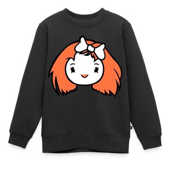 Vogel Dame Frau weiblich hübsches Gesicht Schleife - Kinder Premium Organic Sweatshirt - Schwarz - Vorne - AI Model Kid Female (0cm)