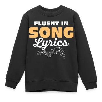 Fluent In Song Lyrics Singing Singer - Kinder Premium Organic Sweatshirt - Schwarz - Vorne - AI Model Kid Female (0cm)