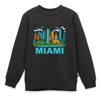 Ville de Miami - Sweat Premium enfant bio - noir - Devant - AI Model Kid Female (0cm)