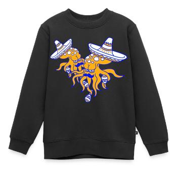 2 Oktopus mexikanische Kultur Hut Musik Band Team - Kinder Premium Organic Sweatshirt - Schwarz - Vorne - AI Model Kid Female (0cm)