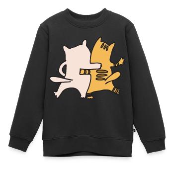 katzenfreunde - Kinder Premium Organic Sweatshirt - Schwarz - Vorne - AI Model Kid Female (0cm)