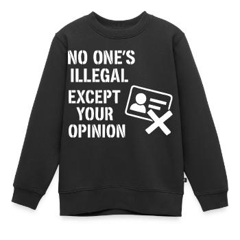 No one is illegal - Kids Premium Organic Sweatshirt - black - Front - AI Model Kid Female (0cm)