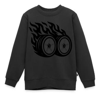 Autoreifen Flamme - Kinder Premium Organic Sweatshirt - Schwarz - Vorne - AI Model Kid Female (0cm)