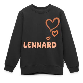 Geschenk für Lennard - Kinder Premium Organic Sweatshirt - Schwarz - Vorne - AI Model Kid Female (0cm)