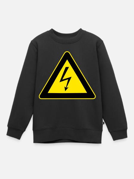 Avertissement à haute tension - Sweat Premium enfant bio - noir