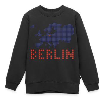 Berlin - Kinder Premium Organic Sweatshirt - Schwarz - Vorne - AI Model Kid Female (0cm)