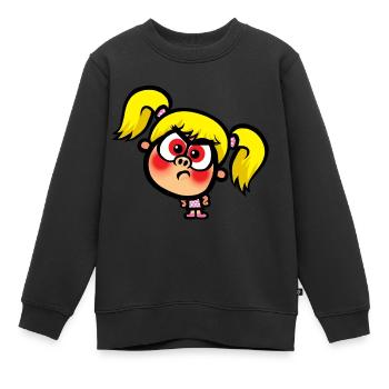 Wütend Stacey - Kinder Premium Organic Sweatshirt - Schwarz - Vorne - AI Model Kid Female (0cm)