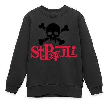 pauli01_2f - Kinder Premium Organic Sweatshirt - Schwarz - Vorne - AI Model Kid Female (0cm)