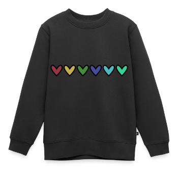 HERZ. HERZ. VALENTINSTAG. LIEBE. LIEBE. HERZ - Kinder Premium Organic Sweatshirt - Schwarz - Vorne - AI Model Kid Female (0cm)