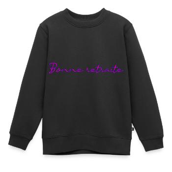 RETRAITE. RETRAITE. RETRAITEE. RETRAITE - Sweat Premium enfant bio - noir - Devant - AI Model Kid Female (0cm)