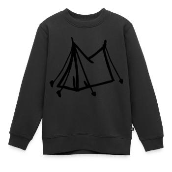 Zelt - Kinder Premium Organic Sweatshirt - Schwarz - Vorne - AI Model Kid Female (0cm)