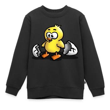 kueken_e - Kinder Premium Organic Sweatshirt - Schwarz - Vorne - AI Model Kid Female (0cm)