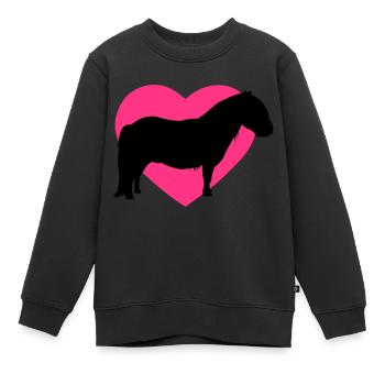 I love ponies I love Shetty I love horses I heart - Sweat Premium enfant bio - noir - Devant - AI Model Kid Female (0cm)