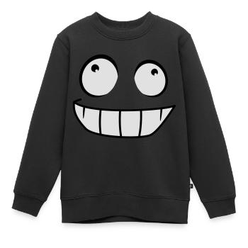 Sourire Bande dessinée Visage Coquin Sourire - Sweat Premium enfant bio - noir - Devant - AI Model Kid Female (0cm)