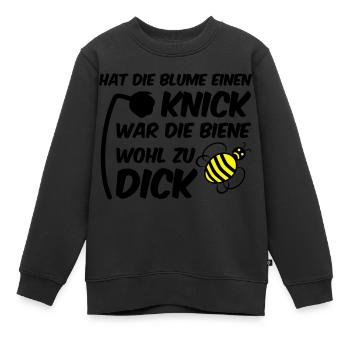 Biene zu dick Blume Knick Blüte - Kinder Premium Organic Sweatshirt - Schwarz - Vorne - AI Model Kid Female (0cm)
