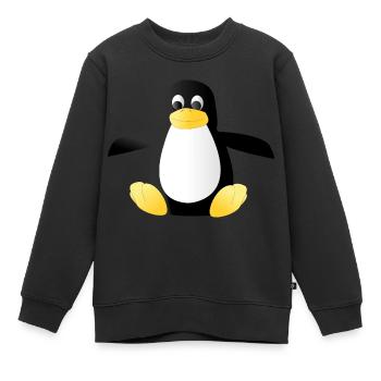 penguin202 - Sweat Premium enfant bio - noir - Devant - AI Model Kid Female (0cm)