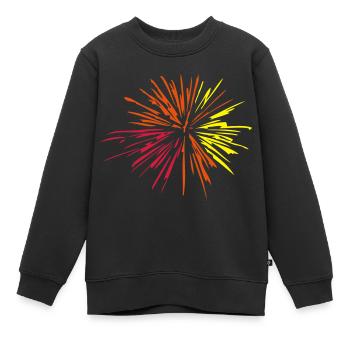 feu artifice - Sweat Premium enfant bio - noir - Devant - AI Model Kid Female (0cm)