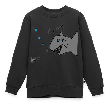 alors hungry fish - Sweat Premium enfant bio - noir - Devant - AI Model Kid Female (0cm)