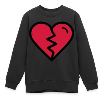 Coeur brisé, chagrin d'amour, malheureux en amour - Sweat Premium enfant bio - noir - Devant - AI Model Kid Female (0cm)