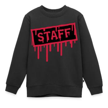 Staff Stamp - Sweat Premium enfant bio - noir - Devant - AI Model Kid Female (0cm)