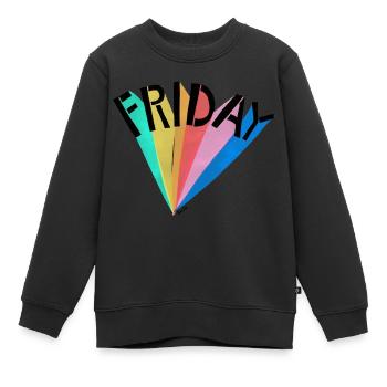 BuJa vendredi - Sweat Premium enfant bio - noir - Devant - AI Model Kid Female (0cm)