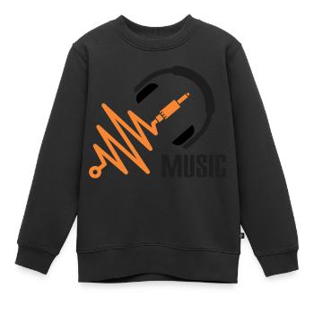 Musique - Sweat Premium enfant bio - noir - Devant - AI Model Kid Female (0cm)