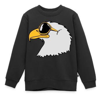 Drôle oiseau cool lunettes de soleil d'aigle - Sweat Premium enfant bio - noir - Devant - AI Model Kid Female (0cm)