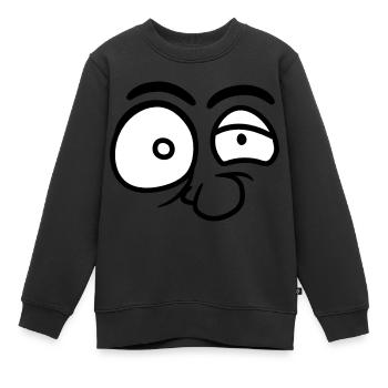 augen nase cool professor wahnsinnig verrueckt ges - Kinder Premium Organic Sweatshirt - Schwarz - Vorne - AI Model Kid Female (0cm)