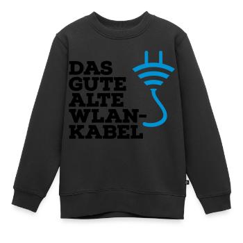 WLAN Kabel Computer Shirt - Kinder Premium Organic Sweatshirt - Schwarz - Vorne - AI Model Kid Female (0cm)