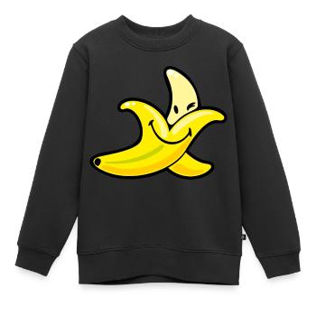 Smiley Banana - Kinder Premium Organic Sweatshirt - Schwarz - Vorne - AI Model Kid Female (0cm)