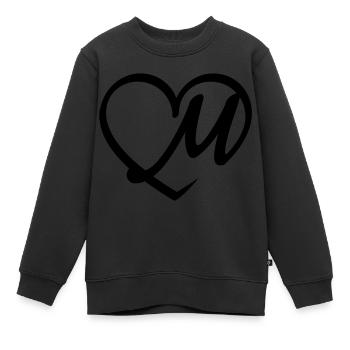 Lettre d'amour M. - Sweat Premium enfant bio - noir - Devant - AI Model Kid Female (0cm)