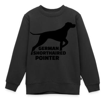 German Shorthaired Pointer - Sweat Premium enfant bio - noir - Devant - AI Model Kid Female (0cm)