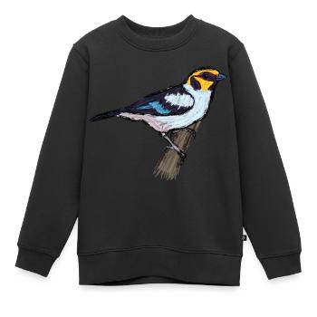 Red forehead tanger / Flame-Faced Tanager Design I - Kids Premium Organic Sweatshirt - black - Front - AI Model Kid Female (0cm)