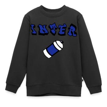 Inter Graffiti - Kinder Premium Organic Sweatshirt - Schwarz - Vorne - AI Model Kid Female (0cm)