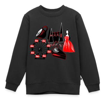 wien - Kinder Premium Organic Sweatshirt - Schwarz - Vorne - AI Model Kid Female (0cm)