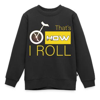 Monocyle Indépendance - Sweat Premium enfant bio - noir - Devant - AI Model Kid Female (0cm)