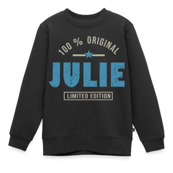 JULIE T-Shirt personalisierte Name Geschenk Julie - Kinder Premium Organic Sweatshirt - Schwarz - Vorne - AI Model Kid Female (0cm)