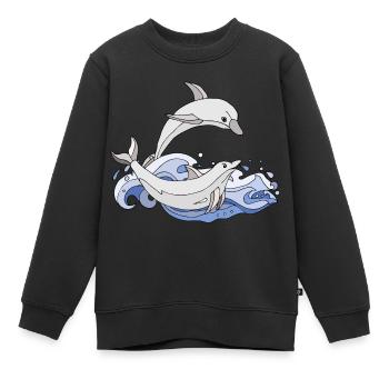Dolphins - Kinder Premium Organic Sweatshirt - Schwarz - Vorne - AI Model Kid Female (0cm)