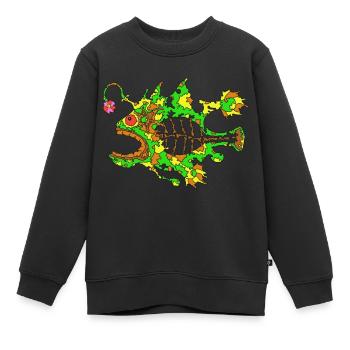 Ich hab die lampe an fisch - Kinder Premium Organic Sweatshirt - Schwarz - Vorne - AI Model Kid Female (0cm)