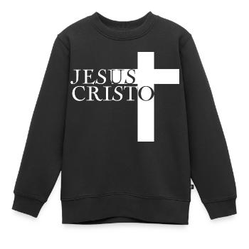 Jésus-Christ Dieu Dieu - Sweat Premium enfant bio - noir - Devant - AI Model Kid Female (0cm)