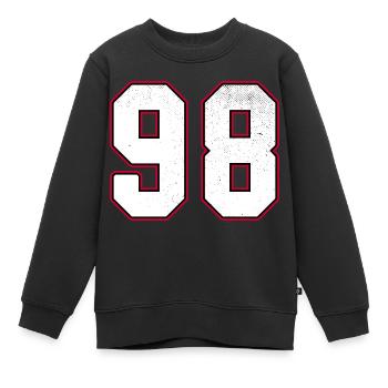 Numéro quatre-vingt-dix-huit - 98 Classic Vintage Sport - Sweat Premium enfant bio - noir - Devant - AI Model Kid Female (0cm)
