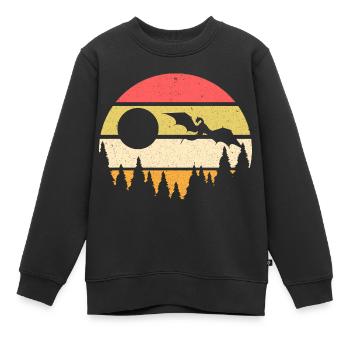 Idée cadeau de jeu de rôle Dragons moyen âge - Sweat Premium enfant bio - noir - Devant - AI Model Kid Female (0cm)