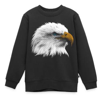 Pygargue à tête blanche - Sweat Premium enfant bio - noir - Devant - AI Model Kid Female (0cm)