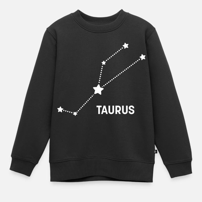 Signe zodiaque Zodiac - Taurus, Taureau, constellation - Sweat Premium enfant bio - noir